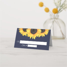 Sonnenblumen Hochzeiten Platzkarten Country Blue