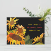 Sonnenblumen Hochzeiten speichern das Datum der Ei Save The Date (Stehend Vorderseite)
