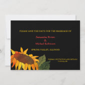 Sonnenblumen Hochzeiten speichern das Datum der Ei Save The Date (Rückseite)