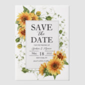 Sonnenblumen Hochzeiten speichern das Datum lichtd Pergament Einladungen (Vorderseite)