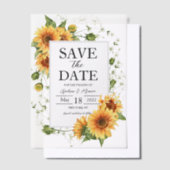 Sonnenblumen Hochzeiten speichern das Datum lichtd Pergament Einladungen (Versetzt)