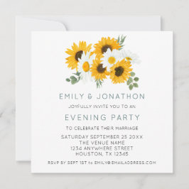 Sonnenblumen Hochzeitliches Abend Party Mitteilungskarte