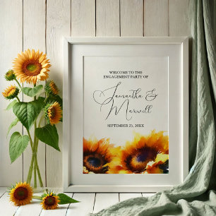 Sonnenblumen-Hochzeits- und Verlobungsfeier-Dekora Poster