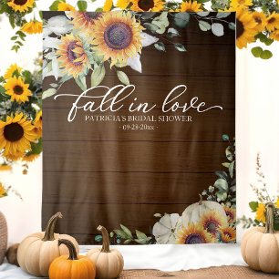 Sonnenblumen-Hochzeitsdusche-Kulisse 'Fall In Love Wandteppich