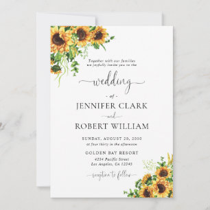 Sonnenblumen-Hochzeitseinladung Einladung