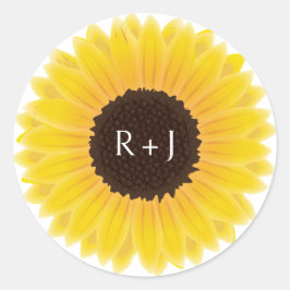 Sonnenblumen Hochzeitsfeier Siegel Runder Aufkleber
