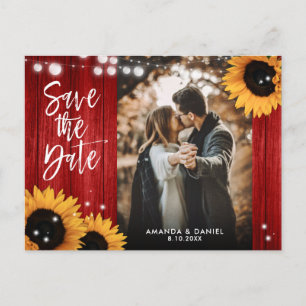 Sonnenblumen-Hochzeitsfoto Save The Date Ankündigungspostkarte