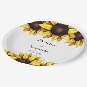 Sonnenblumen Hochzeitsgelbe Teller (Schrägansicht)