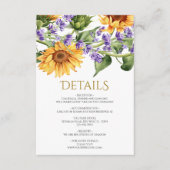 Sonnenblumen Hochzeitskarte Begleitkarte (Vorderseite)