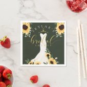Sonnenblumen Hochzeitskleid Blumengebirge Brautpar Serviette (Beispiel)
