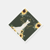 Sonnenblumen Hochzeitskleid Blumengebirge Brautpar Serviette (Ecke)