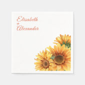 Sonnenblumen Hochzeitspapier Napkin Serviette (Vorderseite)