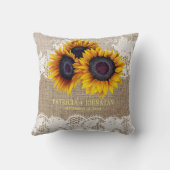Sonnenblumen Hochzeitspaziergänger Kissen (Rückseite)