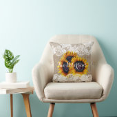 Sonnenblumen Hochzeitspaziergänger Kissen (Stuhl )