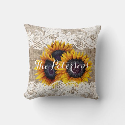 Sonnenblumen Hochzeitspaziergänger Kissen (Vorderseite)