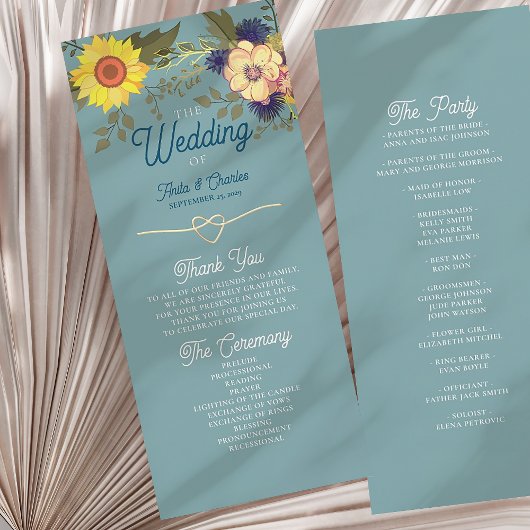 Sonnenblumen Hochzeitsprogramm
