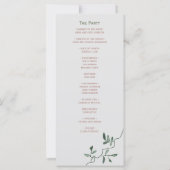 Sonnenblumen-Hochzeitsprogramm (Rückseite)