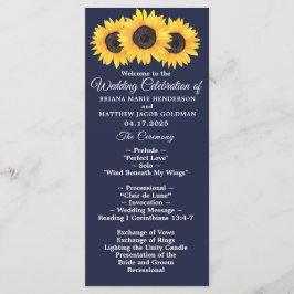 Sonnenblumen Hochzeitsprogramm Country Floral on B Programm