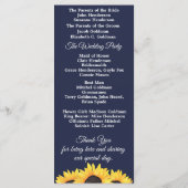 Sonnenblumen Hochzeitsprogramm Country Floral on B Programm (Rückseite)