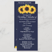 Sonnenblumen Hochzeitsprogramm Country Floral on B Programm (Vorne/Hinten)