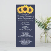 Sonnenblumen Hochzeitsprogramm Country Floral on B Programm (Stehend Vorderseite)