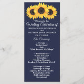Sonnenblumen Hochzeitsprogramm Country Floral on B Programm (Vorderseite)
