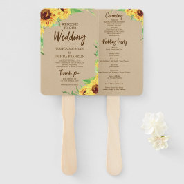 Sonnenblumen Hochzeitsprogramm Fan Fächer