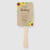 Sonnenblumen Hochzeitsprogramm Fan Fächer (Vorderseite)