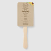 Sonnenblumen Hochzeitsprogramm Fan Fächer (Rückseite)