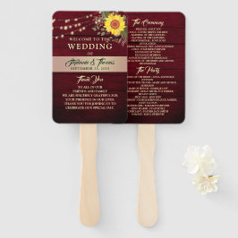 Sonnenblumen Hochzeitsprogramm Hand Fan Fächer