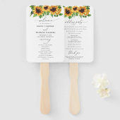 Sonnenblumen Hochzeitsprogramm Hand Fan Fächer (Vorne und Hinten)