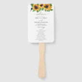 Sonnenblumen Hochzeitsprogramm Hand Fan Fächer (Vorderseite)