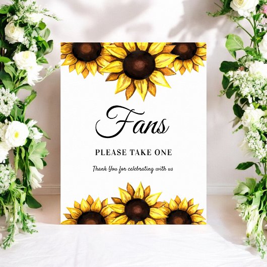 Sonnenblumen-Hochzeitsprogramme-Fans-Sign-Poster Poster