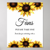 Sonnenblumen-Hochzeitsprogramme-Fans-Sign-Poster Poster (Vorne)