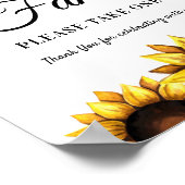 Sonnenblumen Hochzeitsprogramme Fans Unterschreibe Poster (Ecke)