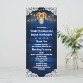 Sonnenblumen-Hochzeitsprogramme im Mason-Glas mit  Programm (Stehend Vorderseite)