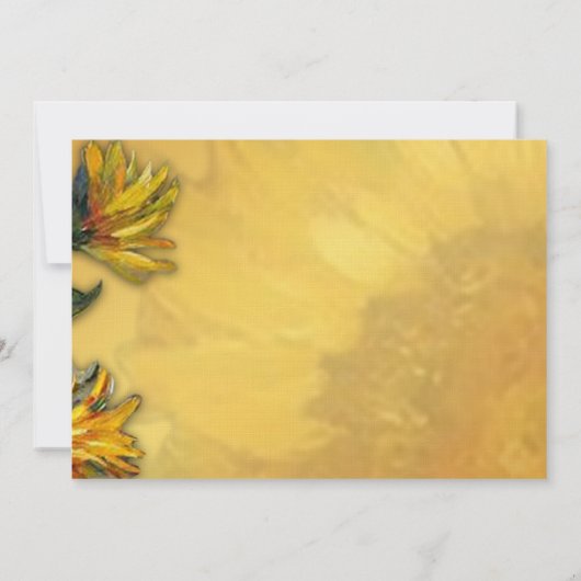 Sonnenblumen-Hochzeitstag Einladung (Rückseite)