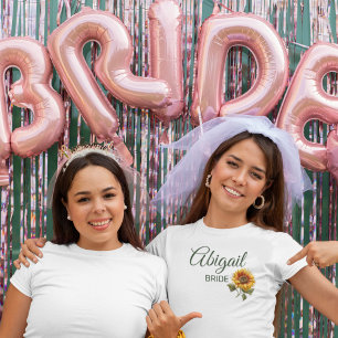 Sonnenblumen Hochzeitswald Grüne Braut T-Shirt