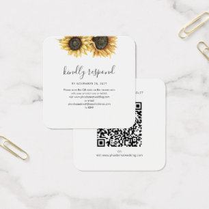 Sonnenblumen-Hochzeitswebsite QR-Code RSVP-Beilage