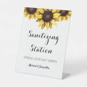 Sonnenblumen-Hochzeitszeichen Sockelschild (Vorderseite)