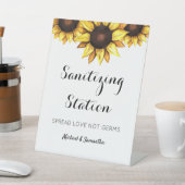 Sonnenblumen-Hochzeitszeichen Sockelschild (In SItu)