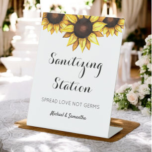 Sonnenblumen-Hochzeitszeichen Sockelschild