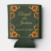 Sonnenblumen Hochzeitwald Grün & Gold Dosenkühler (Rückseite)