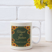 Sonnenblumen Hochzeitwald Grün & Gold Kaffeetasse