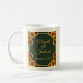 Sonnenblumen Hochzeitwald Grün & Gold Kaffeetasse (Links)