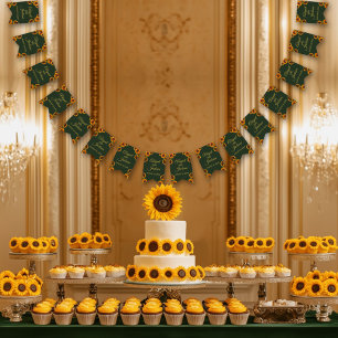 Sonnenblumen Hochzeitwald Grün & Gold Wimpelkette
