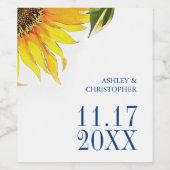 Sonnenblumen Hochzeitwein-Weinkennzeichen Personal Weinetikett (Einzelnes Label)