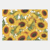 Sonnenblumen Holz Büffel Kariert Geschenkpapier Set (Vorderseite 3)