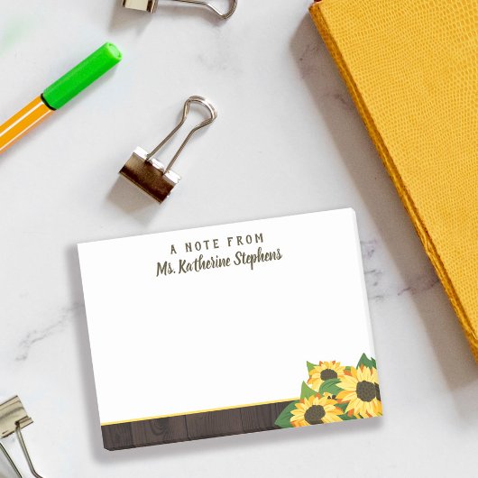 Sonnenblumen & Holz Ein Hinweis aus dem Namen in S Post-it Klebezettel