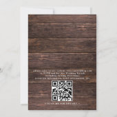 Sonnenblumen-Holz- & Mason-Glas-Budget-QR-Code-Hoc Einladung (Rückseite)